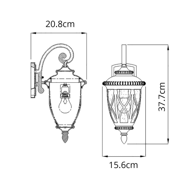 Kichler Admirals Cove 1 Light Small Black Outdoor Wall Light — close-up detail