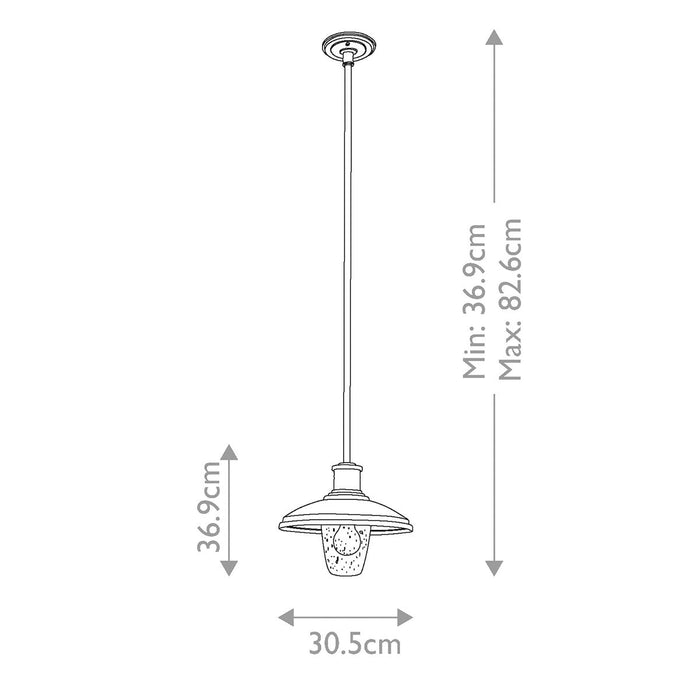 Kichler Allenbury 1 Light Black Outdoor Pendant — alternate view