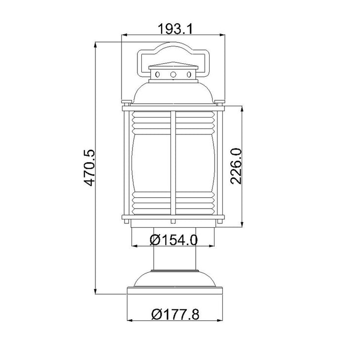 Kichler Ashland Bay Medium Bronze Outdoor Pedestal Lantern — alternate view