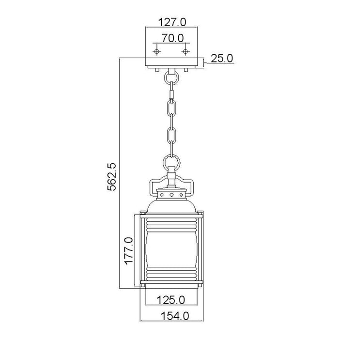 Kichler Ashland Bay Small Bronze Outdoor Chain Lantern — alternate view