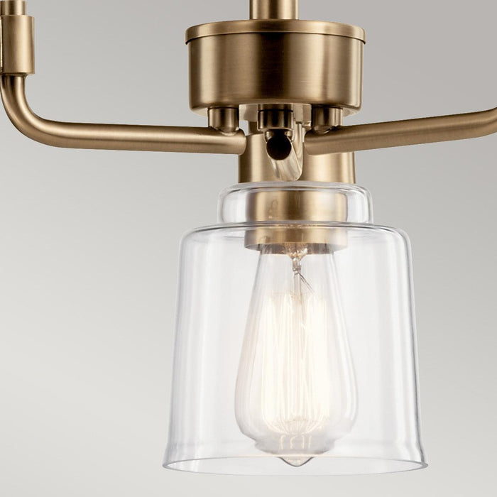 Kichler Avian 3 Light Brass Chandelier - Clear Glass Shades-Elstead Lighting-2-Tiffany Lighting Direct