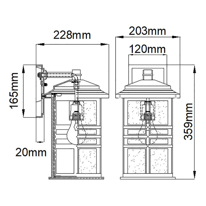 Kichler Beacon Square 1 Light Medium White Outdoor Wall Light — close-up detail