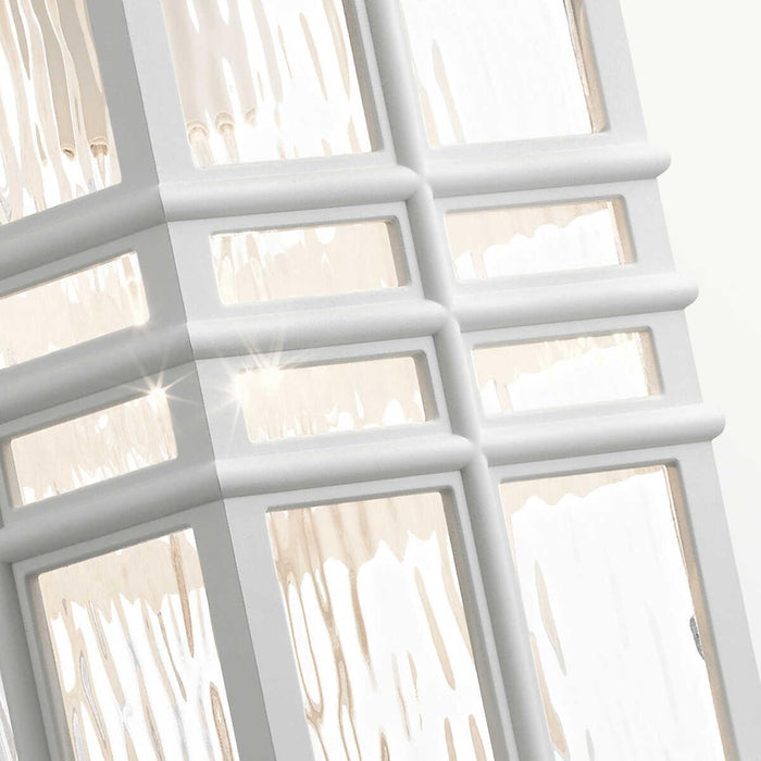 kichler beacon square 1 light medium white outdoor wall lantern Close Up LED Bulb