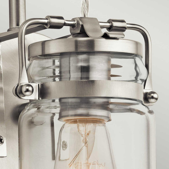 kichler brinley 1 light brushed nickel wall light Close Up LED Bulb