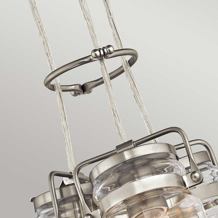 Kichler Brinley 3 Light Brushed Nickel Ceiling Pendant — side profile