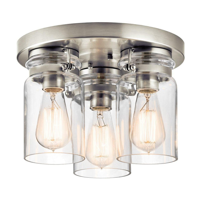 Kichler Brinley 3 Light Flush Brushed Nickel Ceiling Light Living room Image