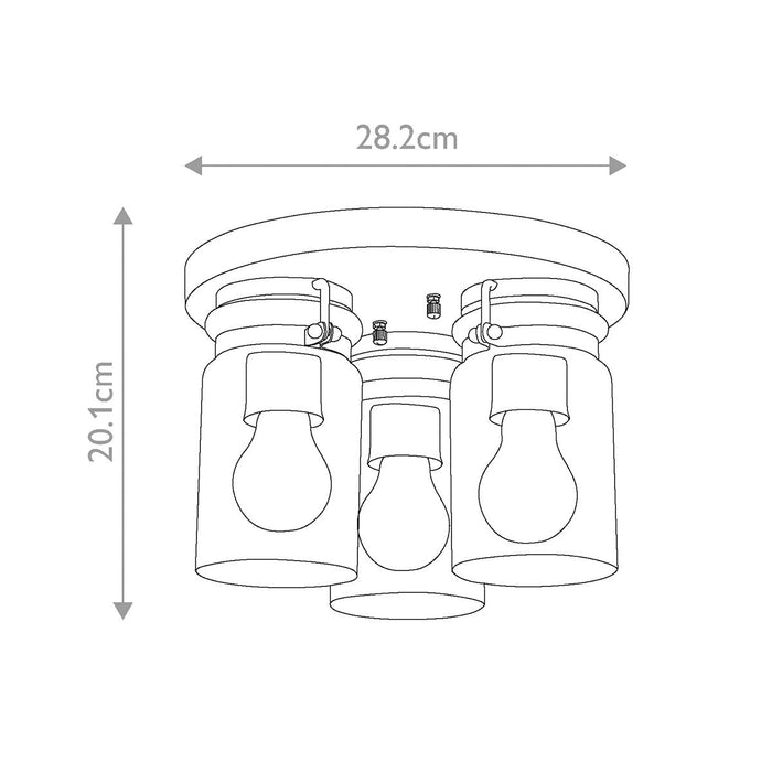 Kichler Brinley 3 Light Flush Brushed Nickel Ceiling Light — close-up detail