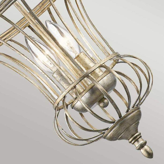 Kichler Calla 2 light Small Gold Pendant Ceiling Light — side profile