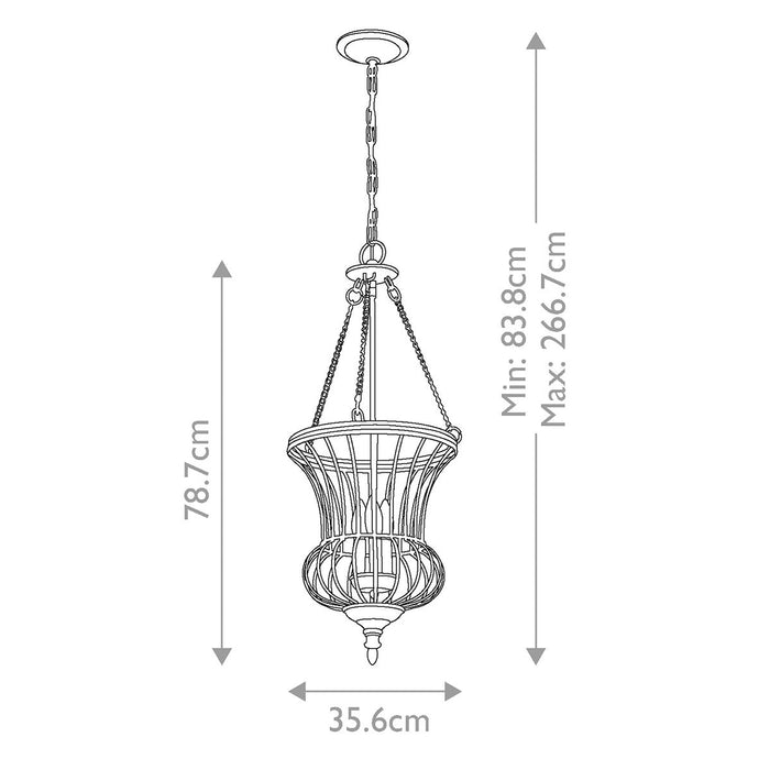 Kichler Calla Gold 3 Light Pendant Ceiling Light — close-up detail