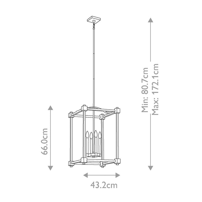 Kichler Cayden 4 Light Large Brass Pendant Ceiling Light — close-up detail