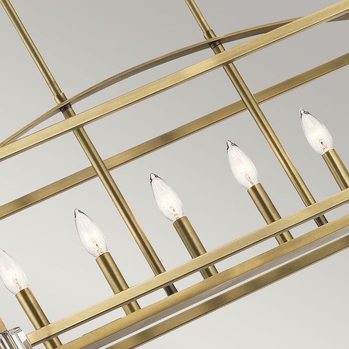 Kichler Cayden 6 Light Linear Brass Chandelier Ceiling — product detail