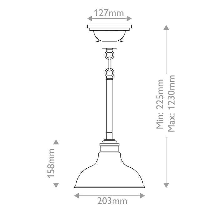 Kichler Cobson 1 Light Mini Natural Brass Ceiling Pendant — close-up detail