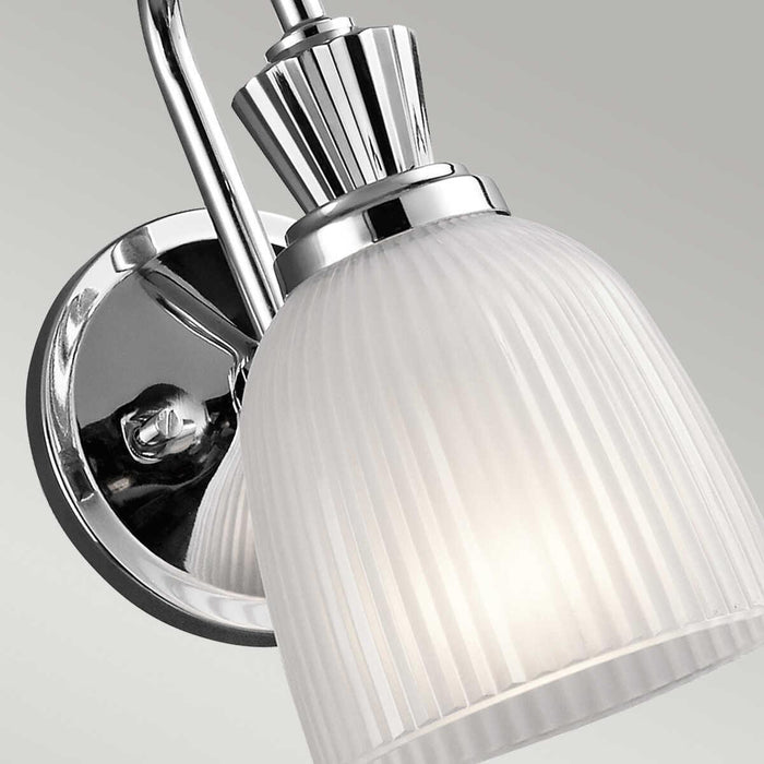 kichler cora 1 light polished chrome bathroom wall light Detailed Close Up