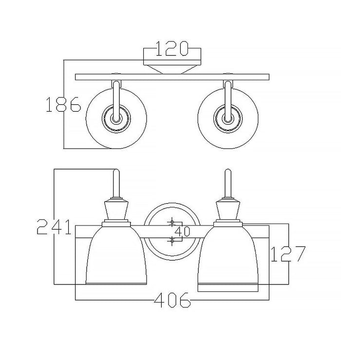 Kichler Cora 2 Light Polished Chrome Bathroom Wall Light — close-up detail