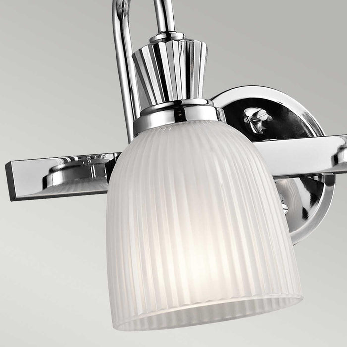 kichler cora 2 light polished chrome bathroom wall light Close Up