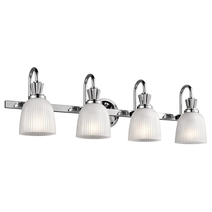 kichler cora 4 light polished chrome bathroom wall light