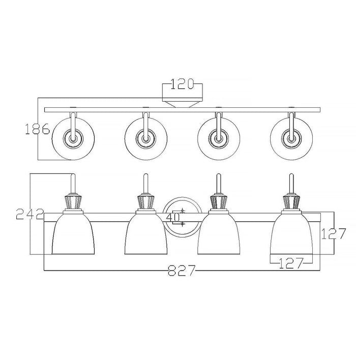 Kichler Cora 4 Light Polished Chrome Bathroom Wall Light — close-up detail