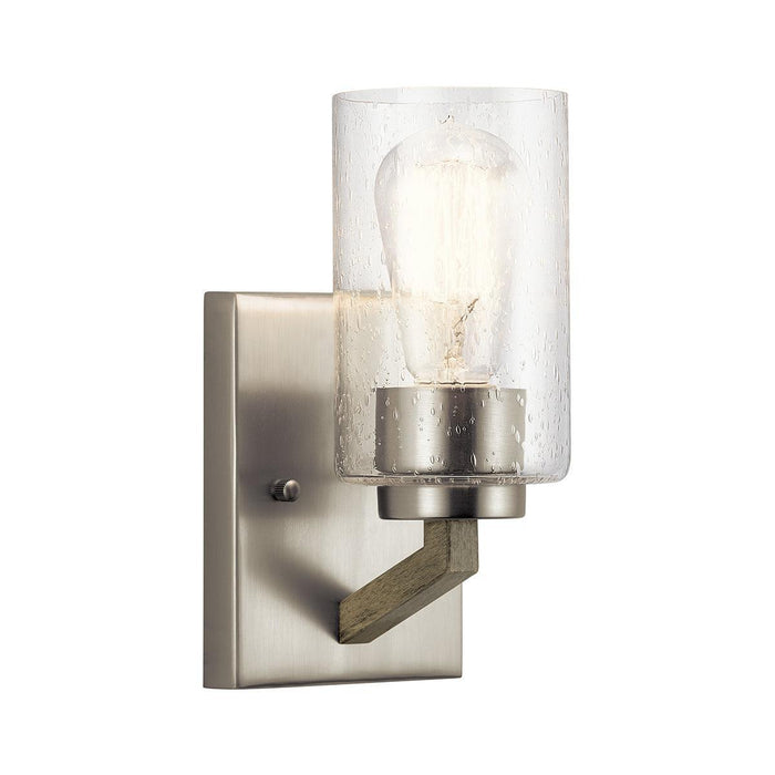 kichler deryn 1 light silver wall light glass shade