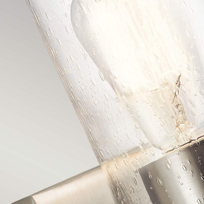Kichler Deryn 1 Light Silver Wall Light - Glass Shade — additional angle