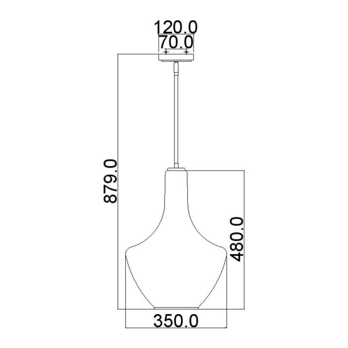 Kichler Everly 1 Light Medium Bronze Ceiling Pendant Light — side profile