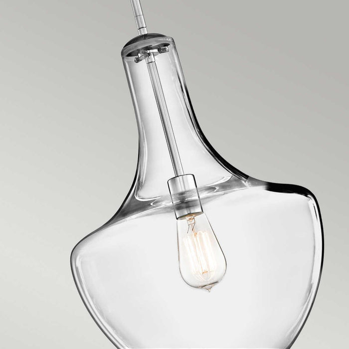 Kichler Everly 1 Light Medium Chrome Ceiling Pendant Light-Ceiling Pendant Lights-Elstead Lighting-4-Tiffany Lighting Direct