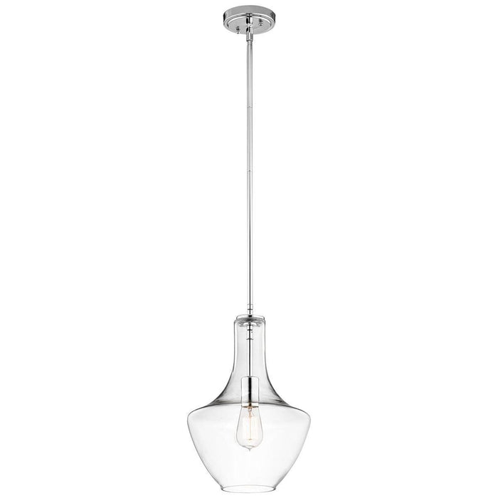 Kichler Everly 1 Light Small Chrome Ceiling Pendant-Ceiling Pendant Lights-Elstead Lighting-1-Tiffany Lighting Direct