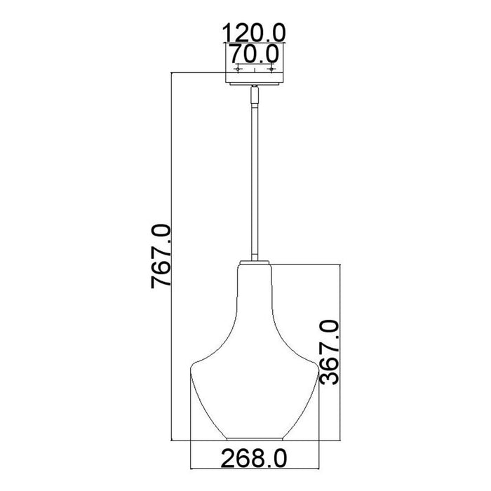 Kichler Everly 1 Light Small Chrome Ceiling Pendant — close-up detail