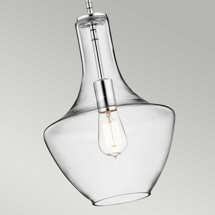 Kichler Everly 1 Light Small Chrome Ceiling Pendant-Ceiling Pendant Lights-Elstead Lighting-2-Tiffany Lighting Direct