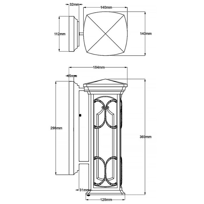 Kichler Franceasi Olde Bronze Small Outdoor Wall Light — close-up detail
