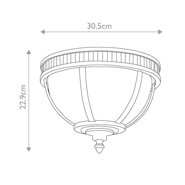 Kichler Halleron Grey Outdoor 3 Light Flush Lantern — alternate view