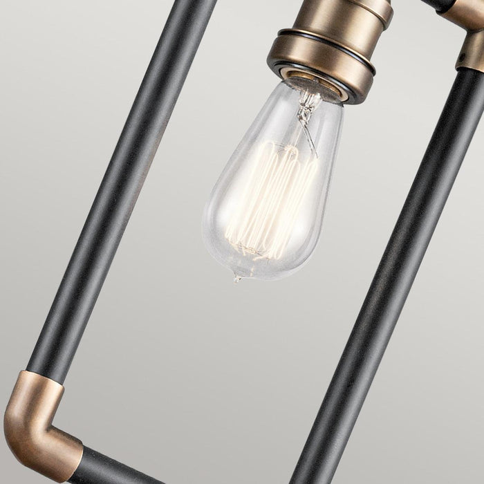 Kichler Imahn 1 Light Black & Brass Mini Ceiling Pendant — lifestyle setting