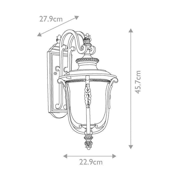 Kichler Luverne Rubbed Bronze Medium Outdoor Wall Light — close-up detail