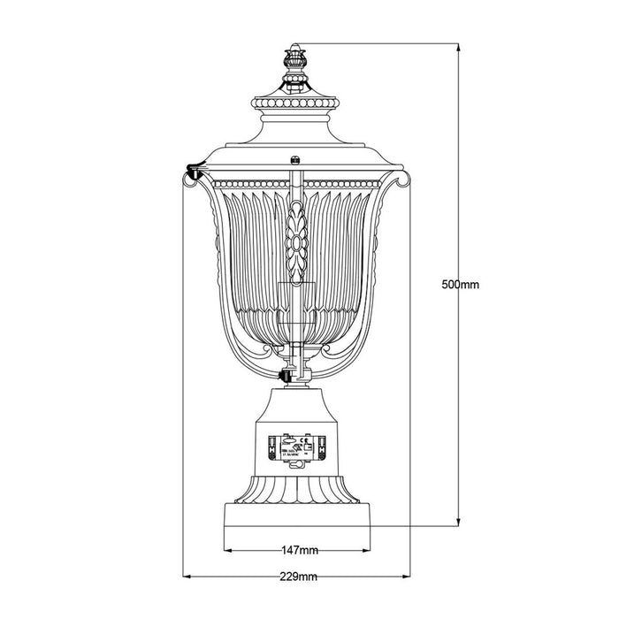 Kichler Luverne Rubbed Bronze Outdoor Pedestal Lantern — alternate view