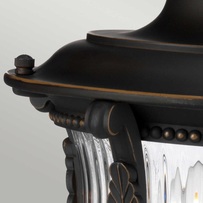 elstead luverne rubbed bronze finish outdoor pedestal lantern Living Room Close Up