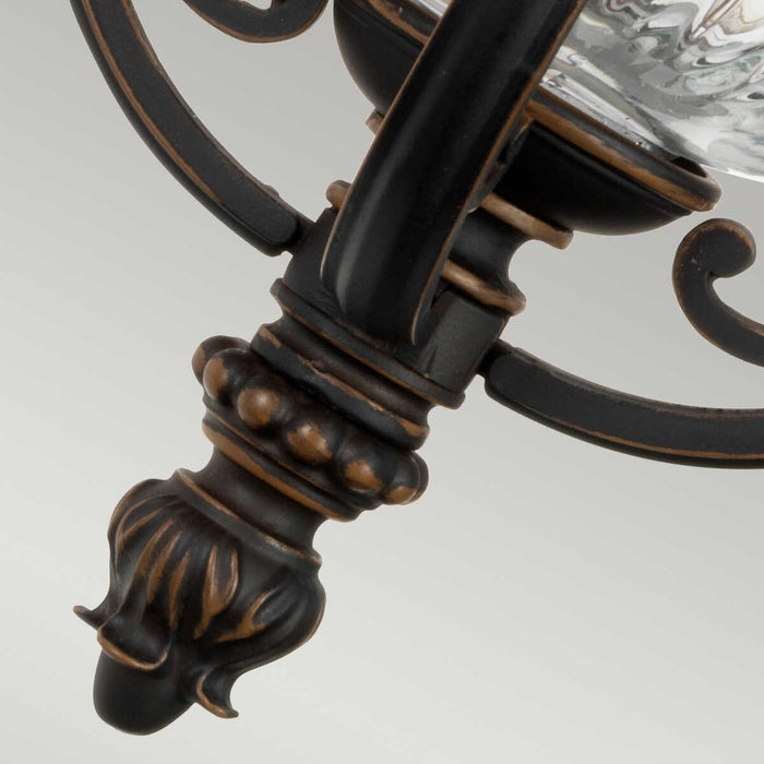Elstead Luverne Rubbed Bronze Finish Small Outdoor Wall Fitting Close up