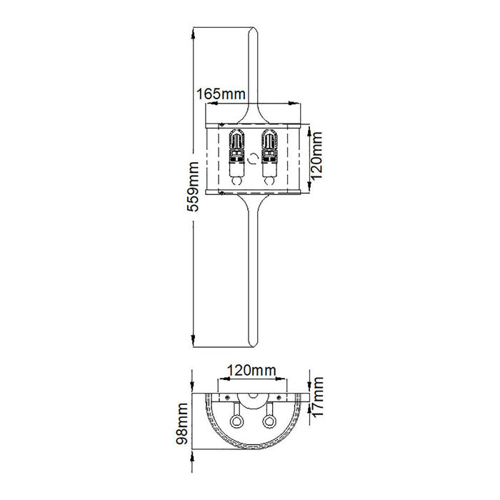 Kichler Mona 2 Light Small Polished Brass Bathroom Wall Light — close-up detail