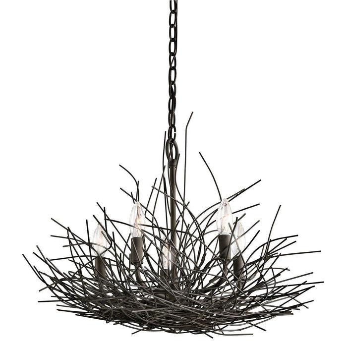 Kichler Organique 5 Light Bronze Chandelier Ceiling Light-Elstead Lighting-1-Tiffany Lighting Direct