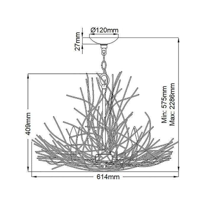 Kichler Organique 5 Light Bronze Chandelier Ceiling Light — additional angle