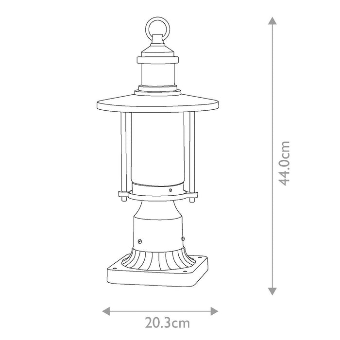 Kichler Riverwood 8" Zinc Pedestal Outdoor Lantern — alternate view