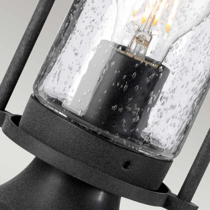 Kichler Riverwood 8" Zinc Pedestal Outdoor Lantern — rear view