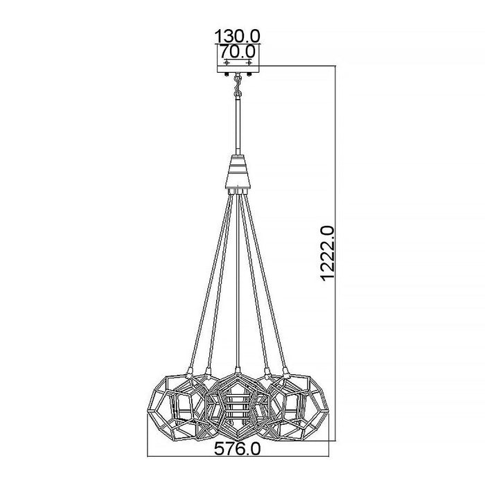 Kichler Rocklyn 6 Light Chandelier Ceiling Light - Raw Steel — additional angle