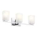 kichler roehm 3 light chrome bathroom wall light