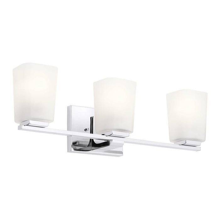kichler roehm 3 light chrome bathroom wall light