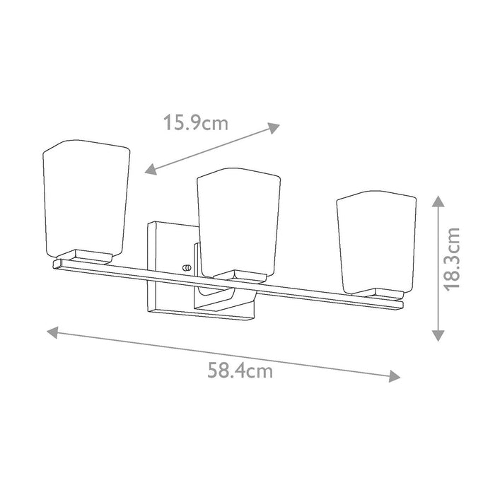 Kichler Roehm 3 Light Chrome Bathroom Wall Light — alternate view