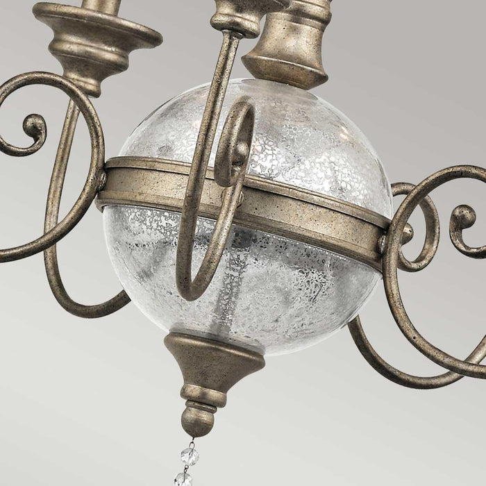 Kichler Rosalie 5 Light Gold Chandelier Ceiling Light — side profile