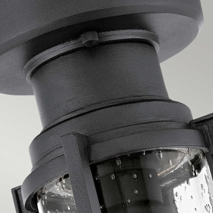 kichler suri 1 light black porch pedestal outdoor lantern Close Up