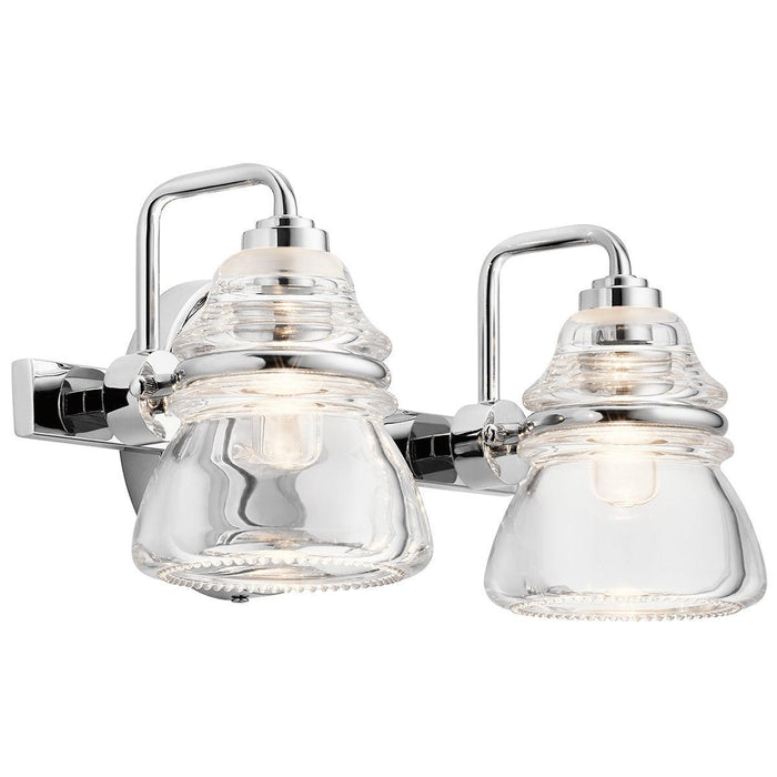kichler talland 2 light chrome bathroom wall light