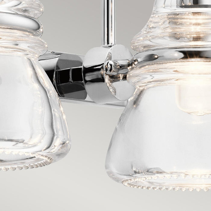 kichler talland 2 light chrome bathroom wall light Close Up