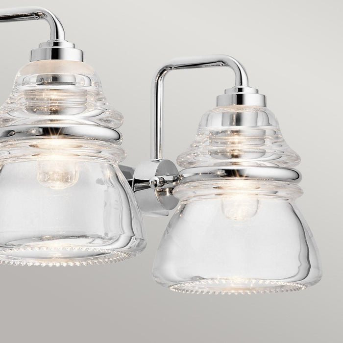 kichler talland 4 light chrome bathroom wall light Close Up
