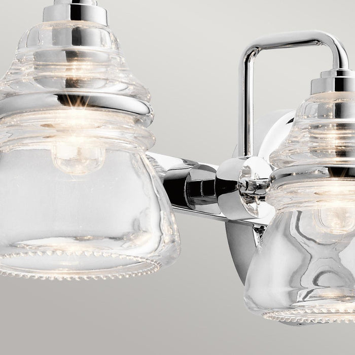 kichler talland 4 light chrome bathroom wall light Detailed Close Up